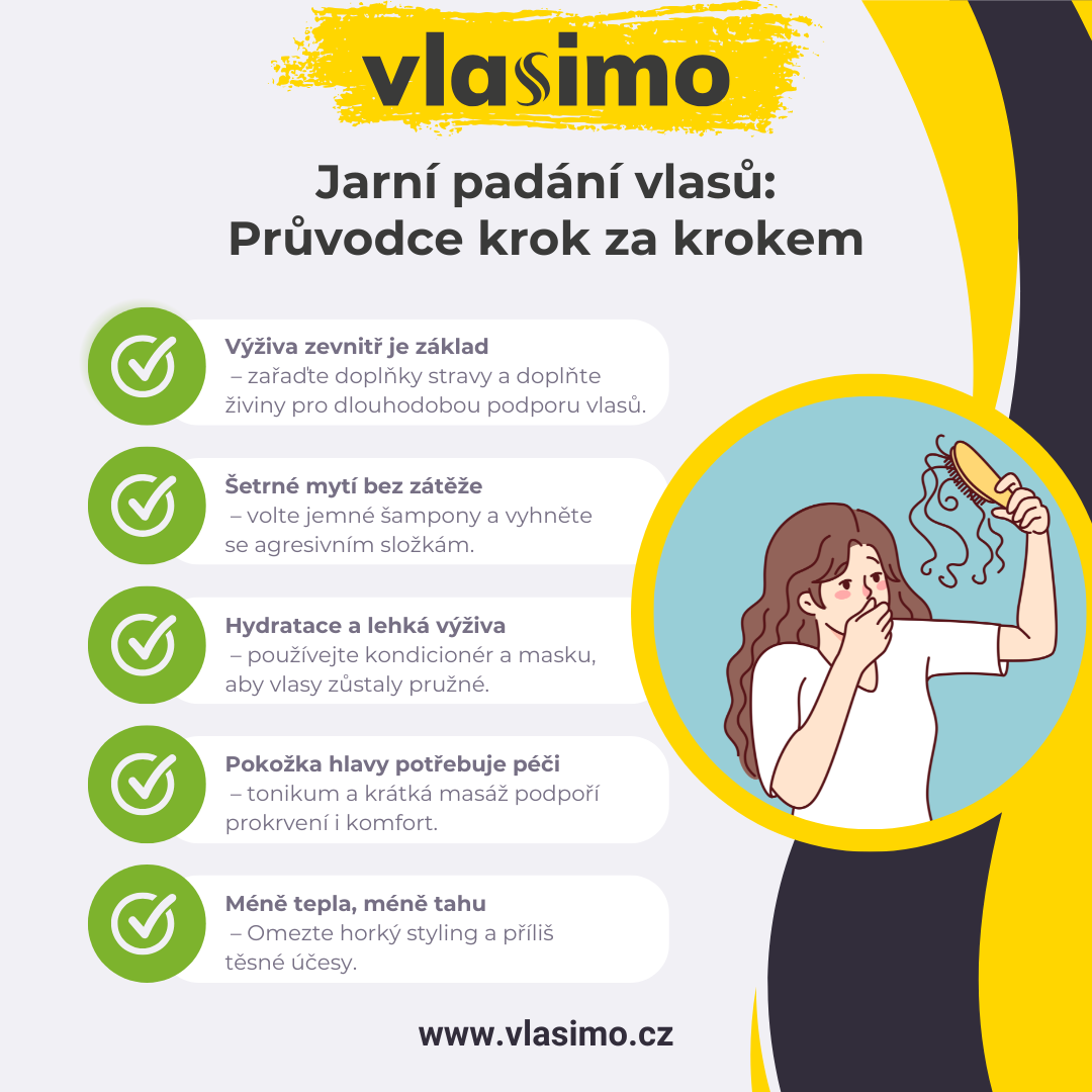 Infografika: 5 kroků, jak na jaře posílit vlasy